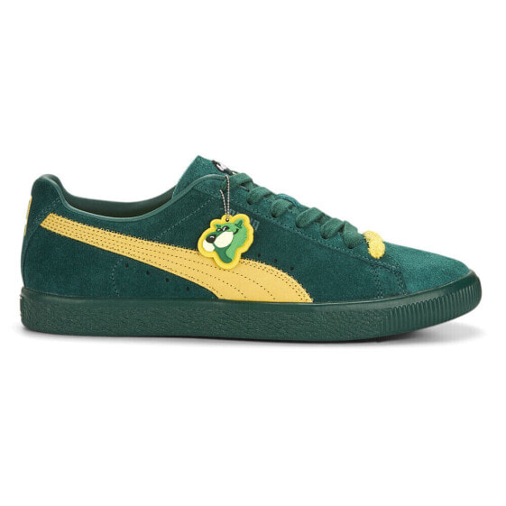 Puma Clyde Super Lace Up Mens Green Sneakers Casual Shoes 38634901