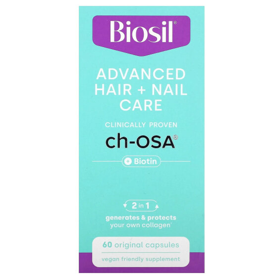 Advanced Hair + Nail Care + Biotin, 60 Original Capsules