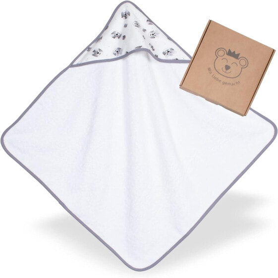 kolibri Baby Towel with Hood | 75 x 75 cm | 100% Cotton | Oeko Tex 100 | Clinic Supplier No. 1 | Unisex I Gift for Birth I Floral I