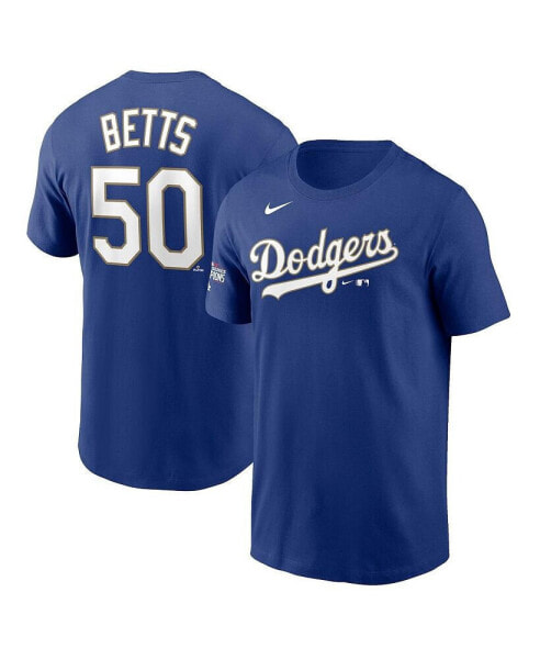 Los Angeles Dodgers Men's Gold Name and Number Player T-Shirt Mookie Betts