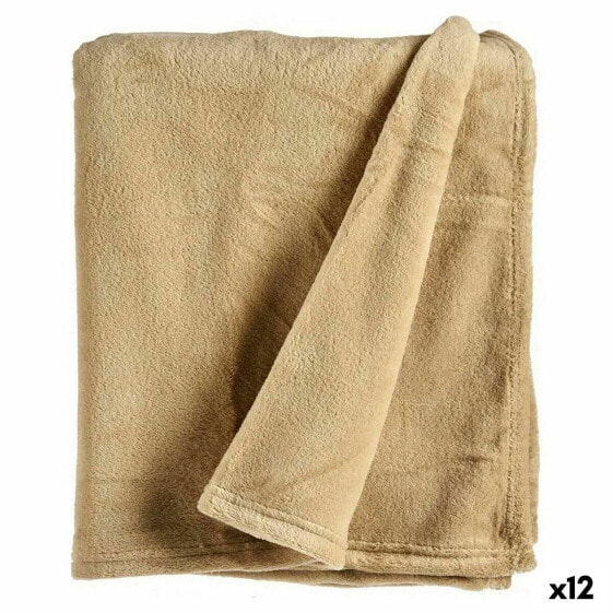 Флисовое одеяло Бежевый (125 x 0,5 x 150 cm) (12 штук)