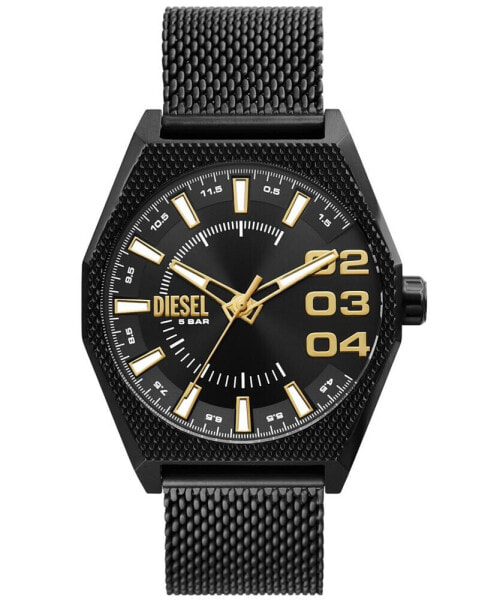 Часы и аксессуары Diesel Наручные часы Scraper Three Hand черные из нержавеющей стали 43мм