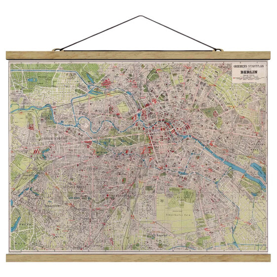 Stoffbild Vintage Stadtplan Berlin