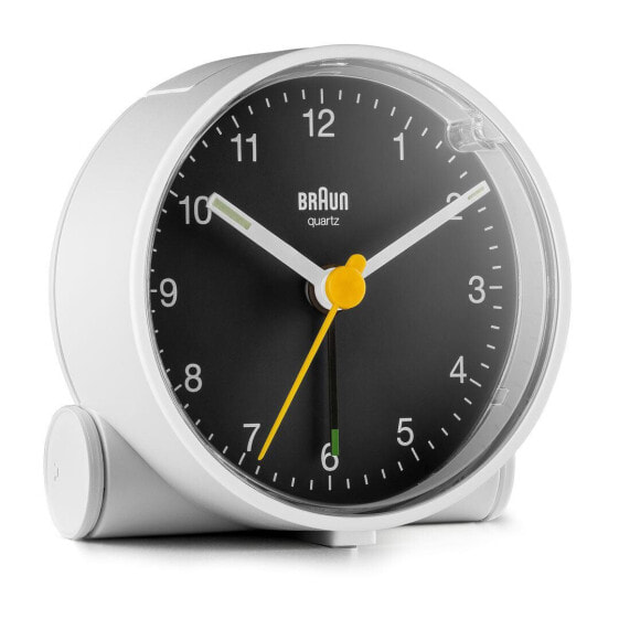 Braun BC01WB - Quartz alarm clock - Round - Black - White - 12h - Analog - Battery