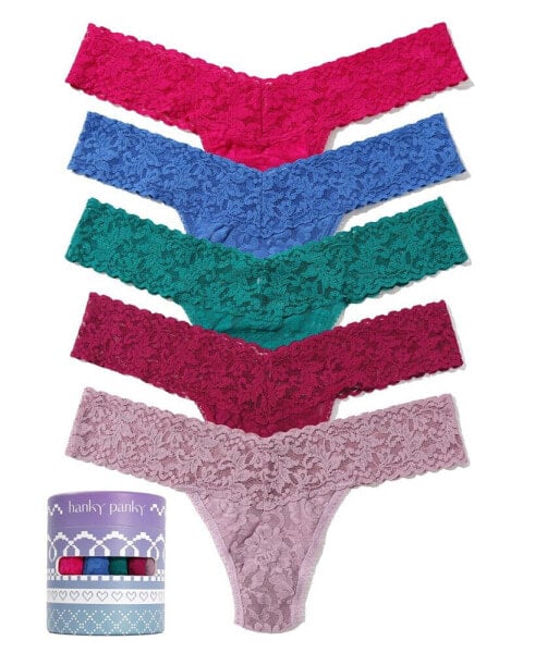 Women's Holiday 5 Pack Low Rise Thong Underwear