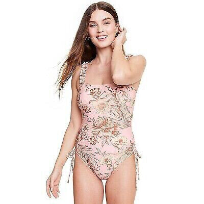 Women's Romantic Floral Print Flutter Sleeve Medium Coverage One Piece Swimsuit