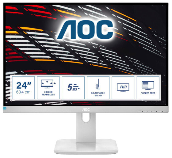 AOC P1 24P1/GR - 60.5 cm (23.8") - 1920 x 1080 pixels - Full HD - LED - 5 ms - Grey