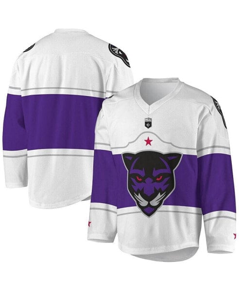Men's White and Purple Panther City Lacrosse Club Replica Jersey