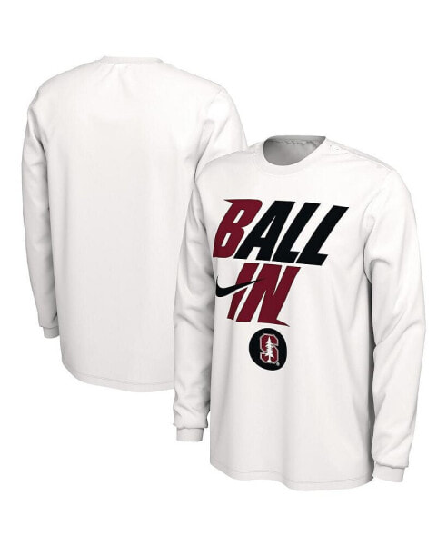 Men's White Stanford Cardinal Ball In Bench Long Sleeve T-shirt
