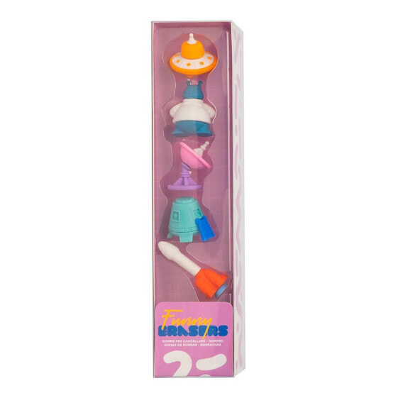 GRUPO ERIK Space Set Of 5 Erasers