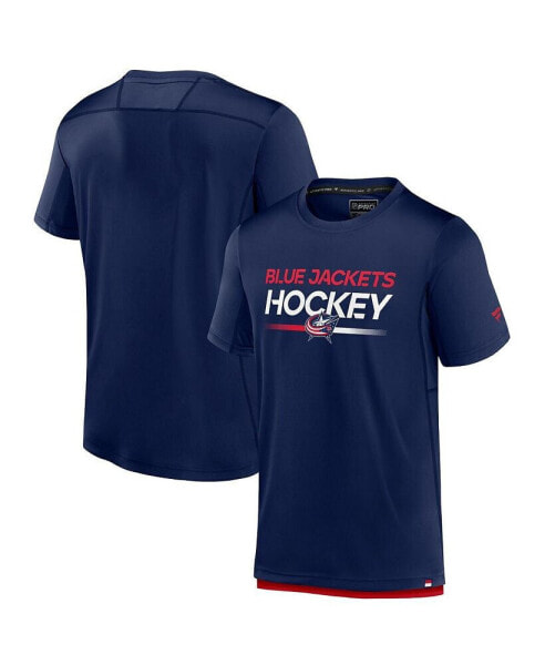 Men's Navy Columbus Blue Jackets Authentic Pro Tech T-shirt