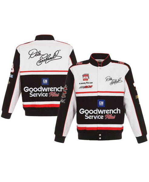 Men's White, Black Dale Earnhardt Goodwrench Twill Uniform Full-Snap Jacket