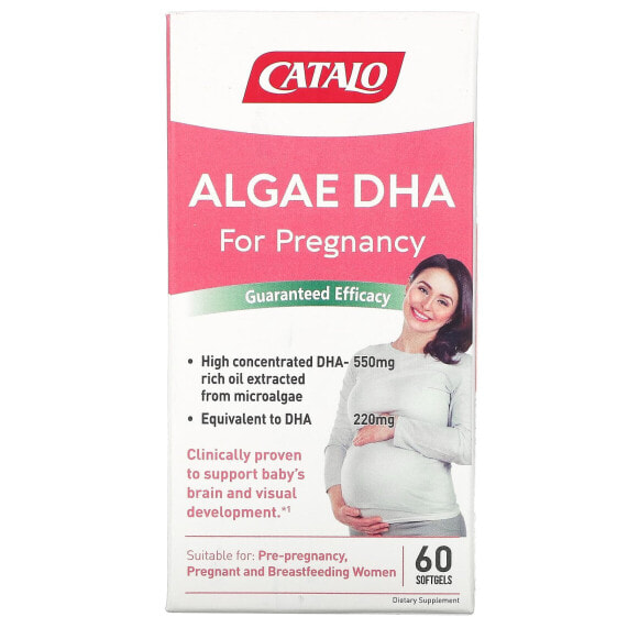 Catalo Naturals, ДГК из водорослей для беременности, 60 мягких таблеток