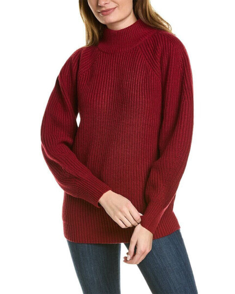 Bcbgmaxazria Oversized Turtleneck Wool-Blend Sweater Women's Red Xs