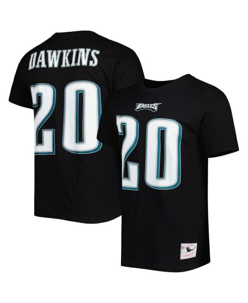 Men's Brian Dawkins Black Philadelphia Eagles Retired Player Logo Name & Number T-shirt