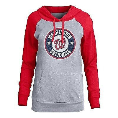 MLB Washington Nationals Women's Lightweight Bi-Blend Hooded T-Shirt - XS