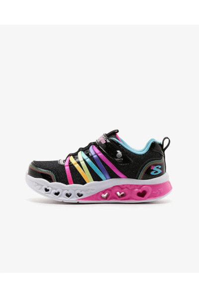 Flutter Heart Lights - Rainbow Bestie Büyük Kız Çocuk Siyah Işıklı Spor Ayakkabı 303252l Bkmt