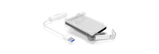 ICY BOX IB-AC703-U3, HDD/SSD enclosure, 2.5", Serial ATA III, 5 Gbit/s, Hot-swap, White