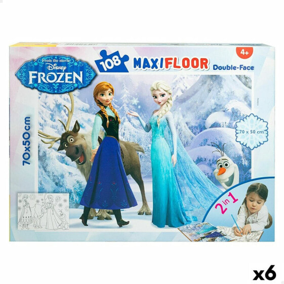 Child's Puzzle Frozen Double-sided 108 Pieces 70 x 1,5 x 50 cm (6 Units)