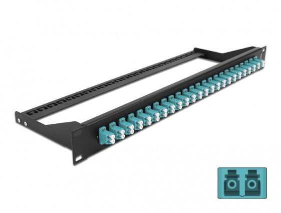 Delock 43389 - Fiber - LC - Aqua colour - Black - Rack mounting - 1U - 482.6 mm