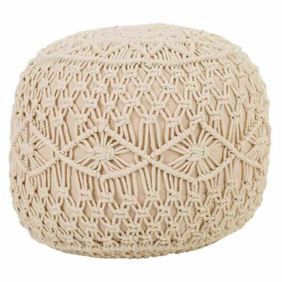 Pouffe Alexandra House Living Cream Bamboo Sponge MDF Wood 50 x 30 x 50 cm