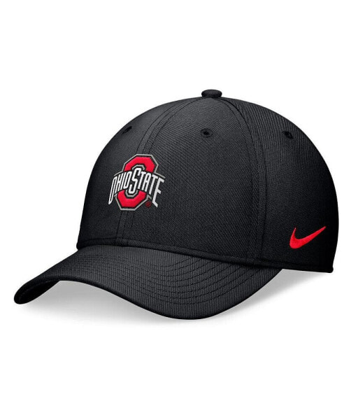 Men's Black Ohio State Buckeyes 2024 On-Field Swoosh Flex Hat