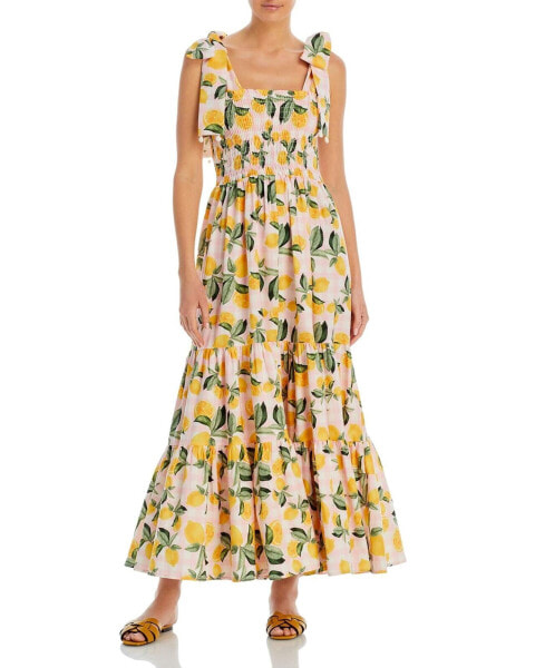 Capittana Womens Evita Lemon Vichy Dress Yellow size M/L