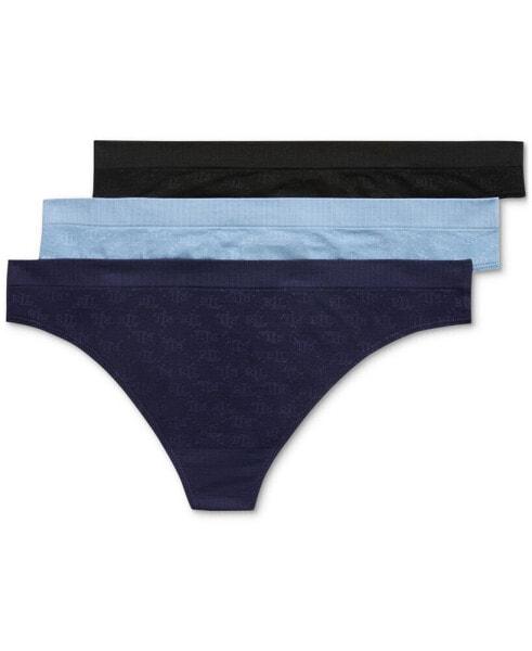 Monogram Mesh Jacquard Thong 3-Pack Underwear, 4L0184