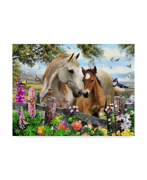 Howard Robinson 'Garden Horses' Canvas Art - 19" x 14" x 2"