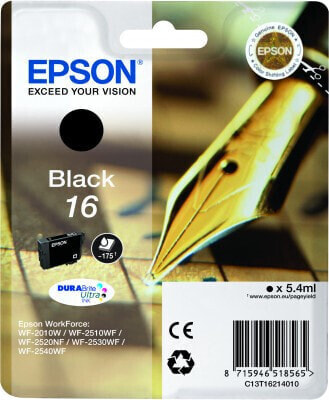 Epson Pen and crossword Singlepack Black 16 DURABrite Ultra Ink - Standard Yield - Pigment-based ink - 1 pc(s)