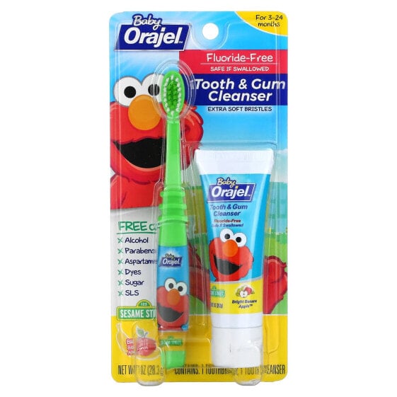 Зубная щетка без фтора Orajel для детей в возрасте 0-3 лет, бананово-яблочная, 2 штуки