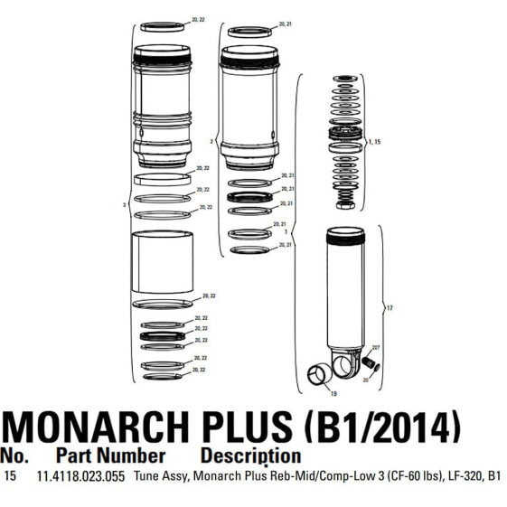 ROCKSHOX Kit Tune Monarch Plus ML3 320 Set