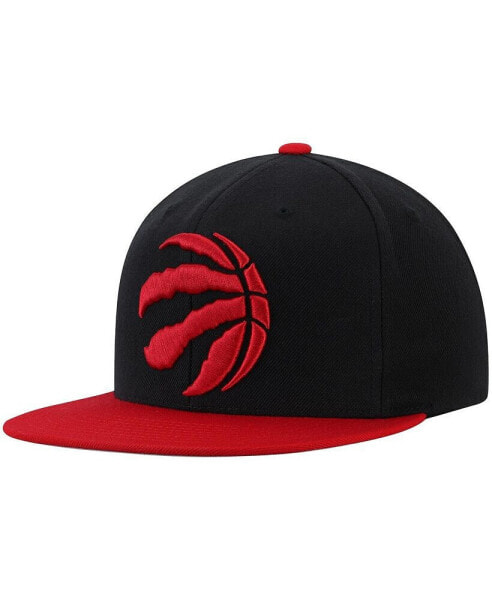 Men's Black, Red Toronto Raptors Two-Tone Wool Snapback Hat
