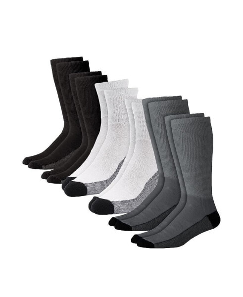 Big & Tall 1/4" Length Cushioned Crew 6 Pack Socks