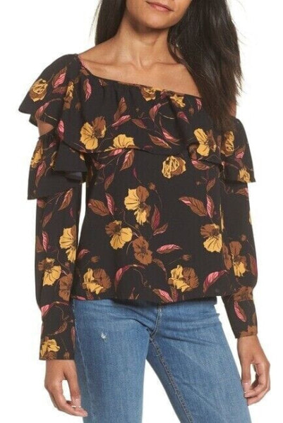 Leith 164765 Women's One - Shoulder Ruffle Top Blouse Size Large