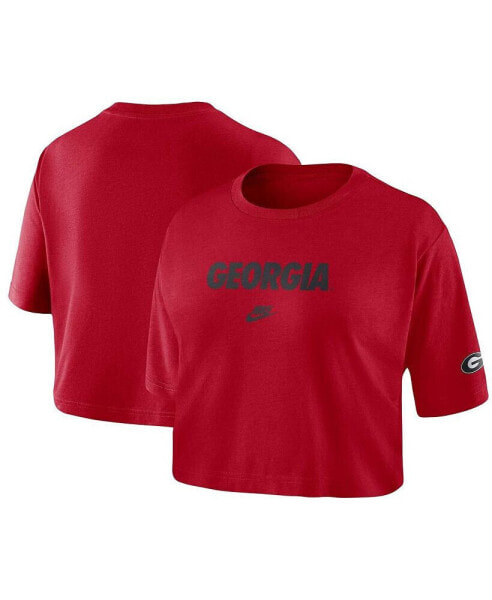 Women's Red Georgia Bulldogs Wordmark Cropped T-shirt