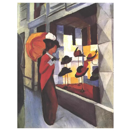 Картина LegendArte Leinwandbild Hutladen - Художественная печать на холсте - Магазин шляп August Macke - Стильное художественное панно, холст 60x80 см.