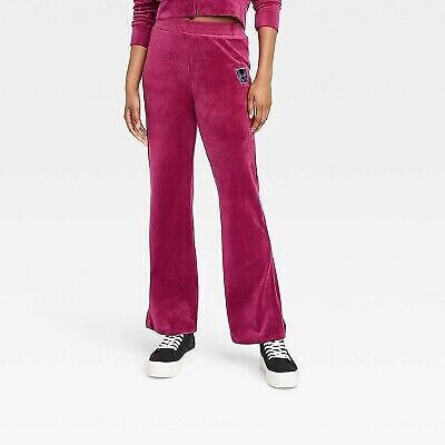 Women's Marvel Wakanda Forever Velour Graphic Lounge Pants - Berry Red M