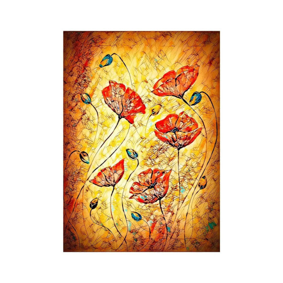 Puzzle Sie Malerei mit roten Mohnblumen