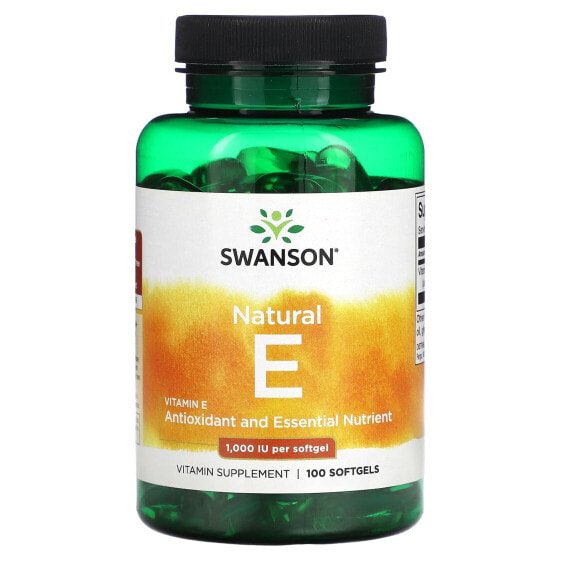 Витамин E натуральный Swanson, 1 000 МЕ, 100 капсул_SOFTGELS