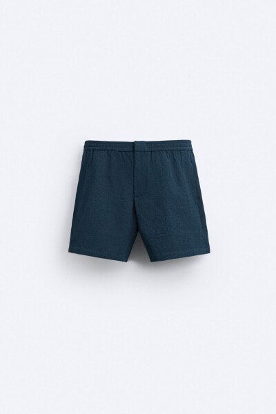 Check-texture weave swimming trunks