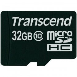 Transcend microSDXC/SDHC Class 10 32GB, 32 GB, MicroSDHC, Class 10, NAND, 90 MB/s, Black