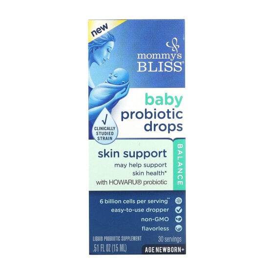 Mommy's Bliss, Капли с пробиотиком для детей, для младенцев и старше, без запаха, 15 мл (0,51 жидк. Унции)