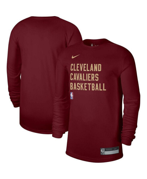 Men's and Women's Wine Cleveland Cavaliers 2023/24 Legend On-Court Practice Long Sleeve T-shirt