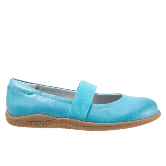 Softwalk High Point S1466-436 Womens Blue Narrow Mary Jane Flats Shoes