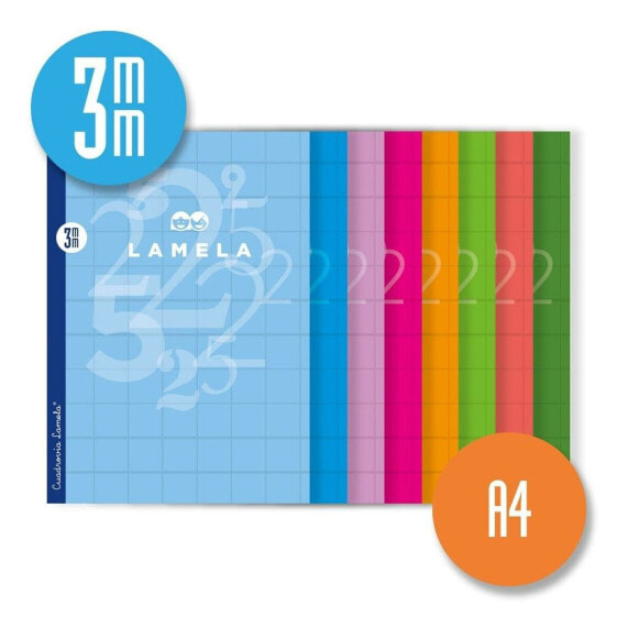 Notebook Lamela 3X3 3MM 50 Sheets 10 Units Grid sheets A4 Multicolour (10 Pieces)