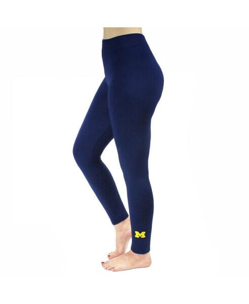 Women's Navy Michigan Wolverines Fleece Leggings