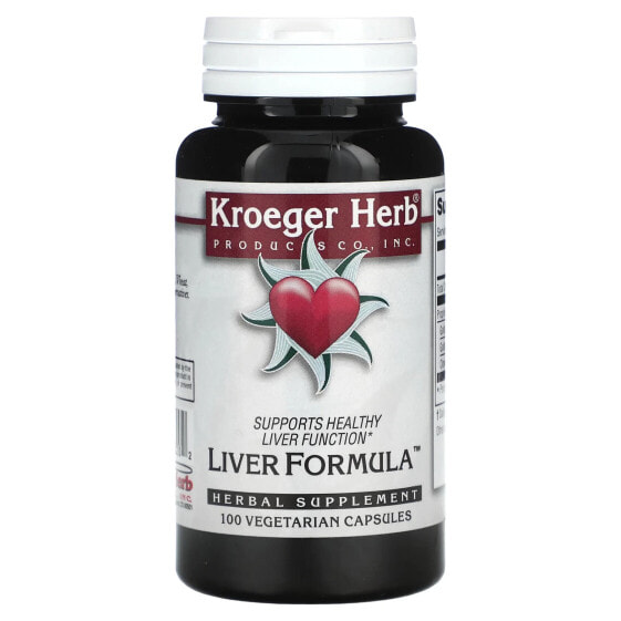 Витамины для здоровья печени Kroeger Herb Co Liver Formula, 100 капсул