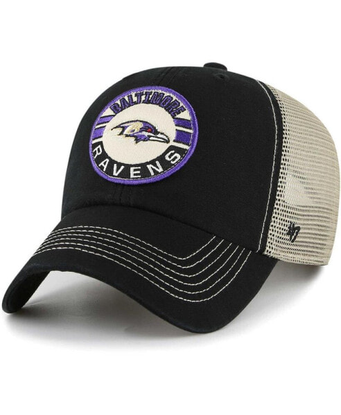 Men's Black, Natural Baltimore Ravens Notch Trucker Clean Up Adjustable Hat