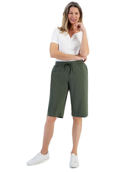 Women's Mid Rise Sweatpant Bermuda Shorts, Created for Macy's